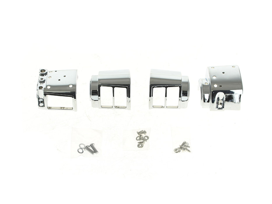Handlebar Control Kit - Chrome. Fits Big Twin & Sportster 1982-1995 Models with Single Disc Rotors