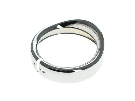Peaked Visor Style 7in. Headlight Trim Ring - Chrome. Fits FLH Touring 1983-2013, Road King 1994up, Dyna Switch Back 2012-2016 & FL Softail with Nacelle 1986-2017