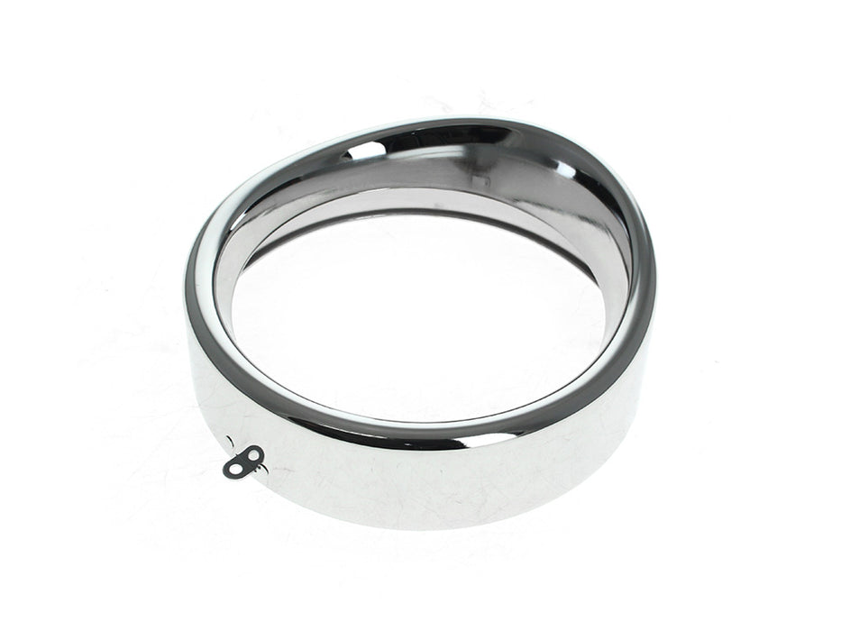 Peaked Visor Style 7in. Headlight Trim Ring - Chrome. Fits FL Softail 1994-2017 & Freewheeler Trike 2015up