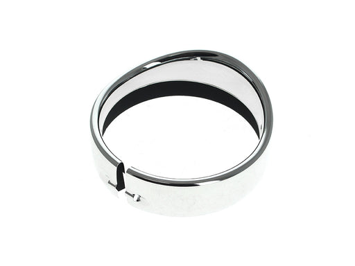 Peaked Visor Style 5-3/4in. Headlight Trim Ring - Chrome. Fits FX Softail 1994-2015, Dyna 1994-2017 & Most Sportster Models 2004-2021.