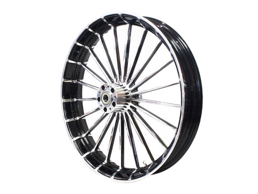23in. x 3.75in. Ranger/Turbine Replica Wheel - Black Anodize, Polished Rim & Spoke Edge, Chrome Hub Kit. Fits Breakout 2013up.