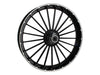 23in. x 3.75in. Ranger/Turbine Replica Wheel - Black Anodize, Polished Rim Edge, Chrome Hub Kit. Fits Breakout 2013up.
