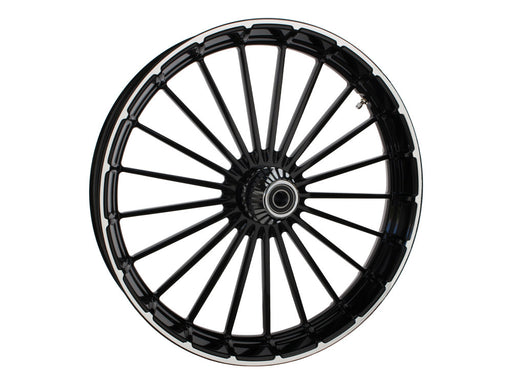 23in. x 3.75in. Ranger/Turbine Replica Wheel - Black Anodize, Polished Rim Edge, Chrome Hub Kit. Fits Breakout 2013up.