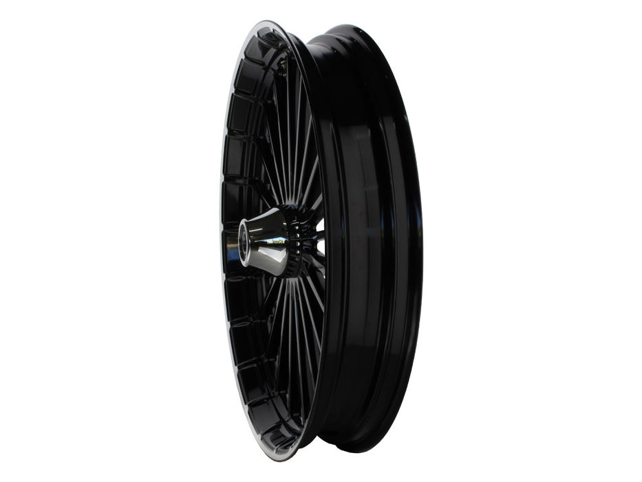 26in. x 3.75in. Ranger/Turbine Replica Wheel - Black Anodize, Polished Rim Edge, Chrome Hub Kit. Fits Breakout 2013up.