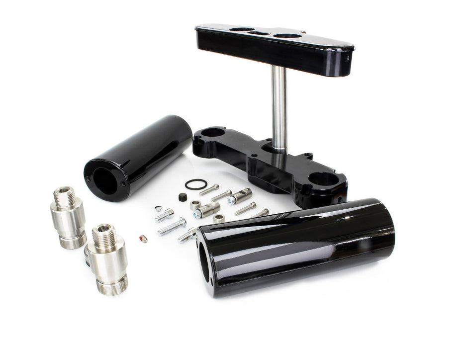4 Degree Raked Triple Tree Kit - Black. Fits FL Softail 1986-2017 with Stock Diameter Front Wheel