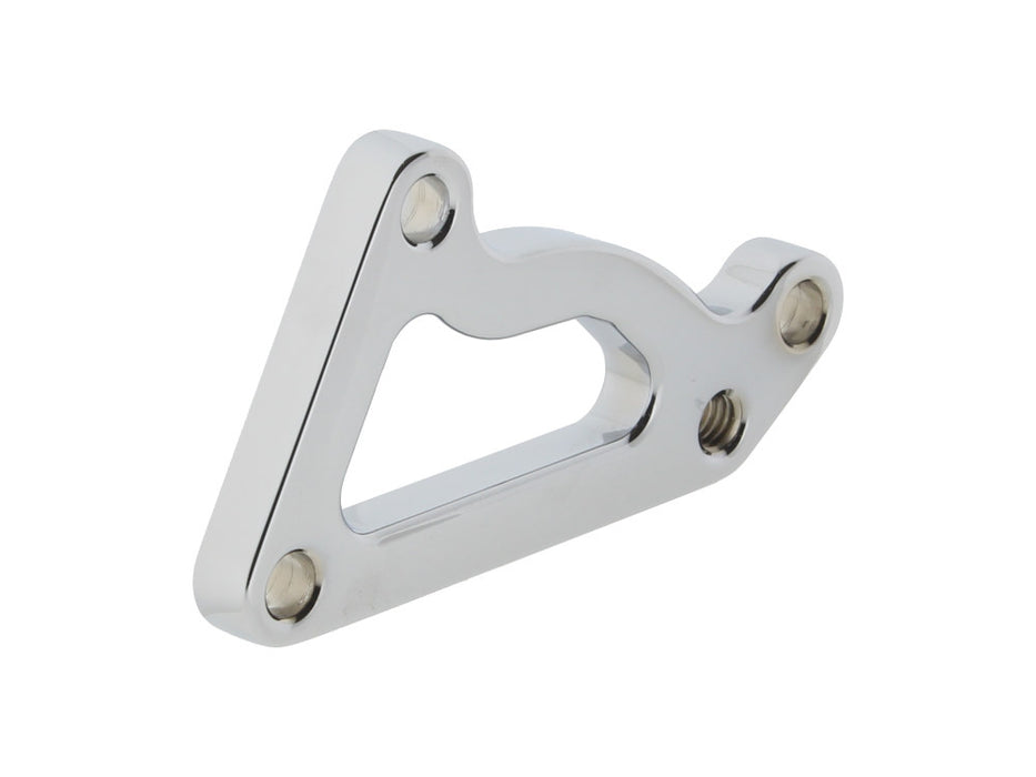 Left Hand or Right Hand Front Caliper Mount - Chrome. Fits FX & Sportster 1978-1983 Models with Narrow Glide Front End.