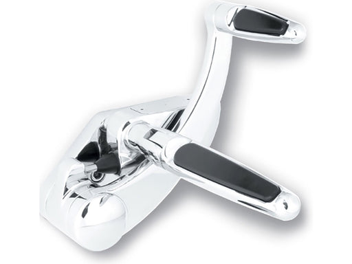Standard Length Forward Controls with Folding Rubber Inlay Pegs - Chrome. Fits Softail 1984-1999 & 4Spd Big Twin 1936-1986.