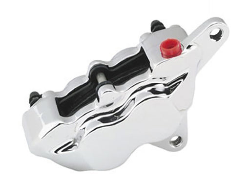 Right Hand Front or Rear 4 Piston Caliper - Chrome. Fits H-D 1984-1999.