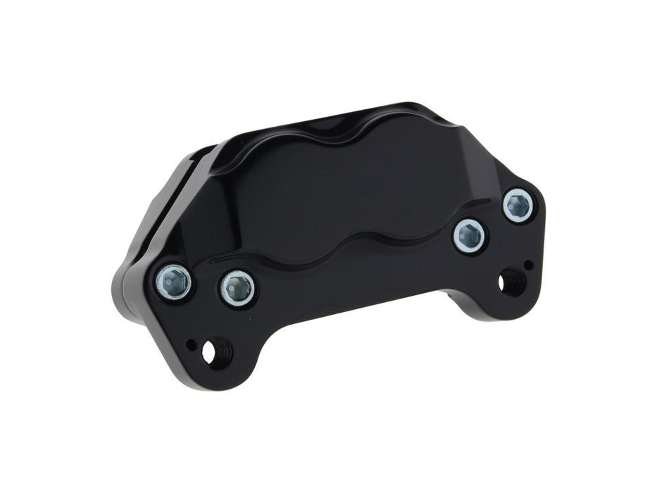 Rear Driveside 4 Piston Caliper & Mounting Bracket - Black. Fits Custom with 1in. Axle.