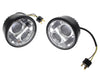 4-1/2in. LED HeadLight Inserts - Chrome. Fits Dyna Fat Bob 2008-2017 with Dual Headlight.