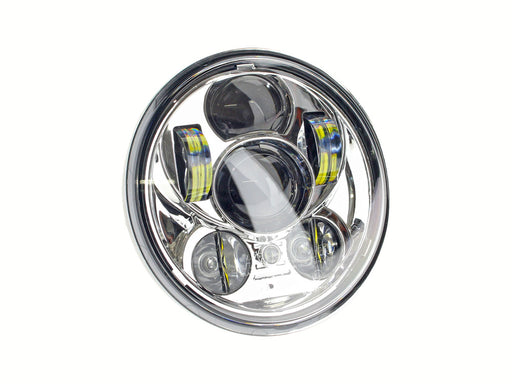 5-3/4in. LED HeadLight Insert - Chrome. Fits H-D Street 500 (XG500), Street 750 (XG750) & Indian Scout, Scout Sixty, Scout Bobber with 5-3/4in. Headlight.