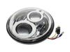7in. LED HeadLight Insert with Parker - Chrome. Fits Most H-D, Indian Chief Classic & Dark Horse Models with 7in. Headlight.