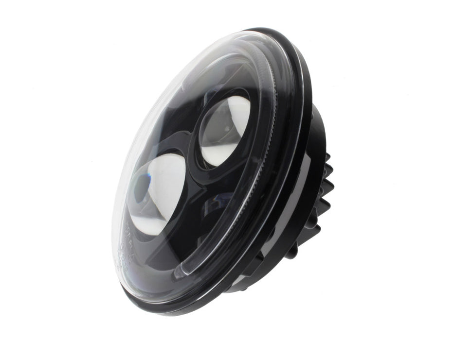 7in. 80w LED HeadLight Insert with Halo - Black. Fits Most H-D, Indian Chief Classic & Dark Horse Models with 7in. Headlight.