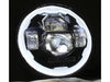 7in. 90w LED HeadLight Insert with Halo - Black. Fits Most H-D, Indian Chief Classic & Dark Horse Models with 7in. Headlight.