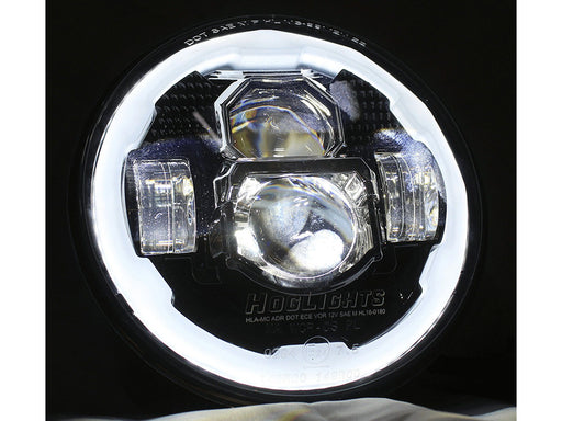 7in. 90w LED HeadLight Insert with Halo - Black. Fits Most H-D, Indian Chief Classic & Dark Horse Models with 7in. Headlight.