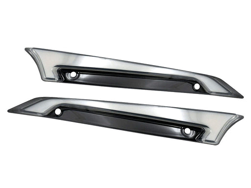 LED FusionFX Windshield Trim - Smoke Lens, Black Housing. With Amber Turn, White Run. Fits Road Glide 2015-2023