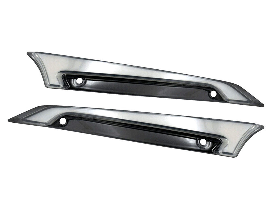 LED FusionFX Windshield Trim - Smoke Lens, Black Housing. With Amber Turn, White Run. Fits Road Glide 2015-2023