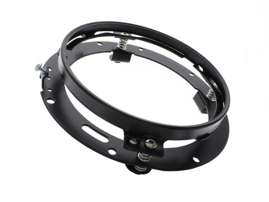 7in. Headlamp Insert Adaptor Bracket - Black. Fits All 2013 earlier Touring & all FreightTrain Nacelle.