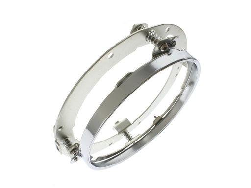 7in. Headlamp Insert Adaptor Bracket - Chrome. Fits All 2013 earlier Touring & all FreightTrain Nacelle.