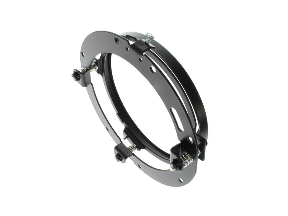 7in. Headlamp Insert Adaptor Bracket - Black. Fits All 2013 earlier Touring & all FreightTrain Nacelle.
