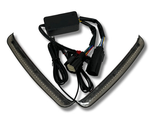 Sequential Slimline Saddlebag Lights. Red Run/Brake, Amber Turn with Smoke Lens. Fits Touring 2014-2023.