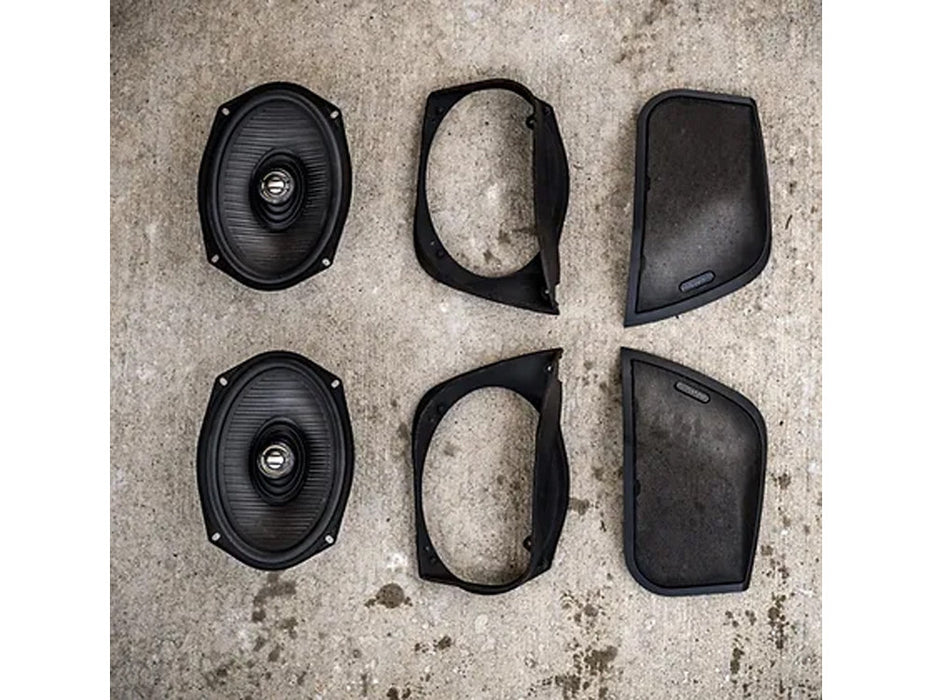 Saddlebag Lid Retro 6x9's Cut In Kit with Speakers. Fits Street Glide, Ultra Classic, Road Glide & Road Glide Ultra 2014-2023
