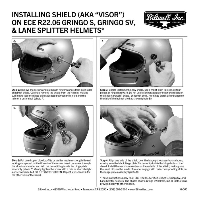 BILTWELL New Gringo S/SV Shield - Clear (fits ECE 22.06 model)