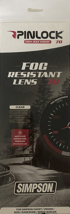 SIMPSON Ghost/Speed/Mod Bandit Pinlock Fog Resistant Lens - Clear