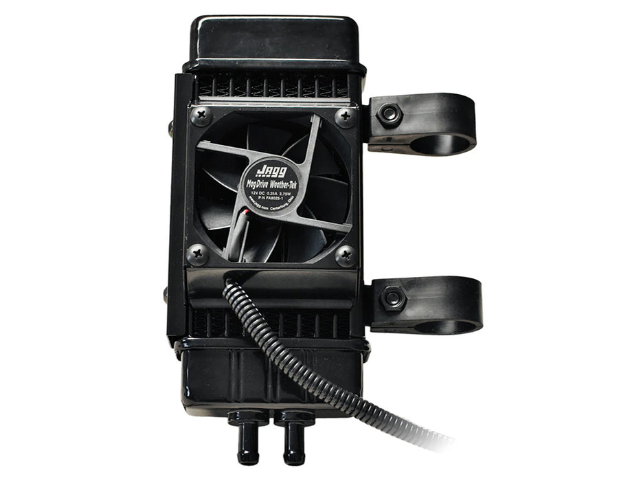 Fan Assisted 10 Row Vertical Oil Cooler Kit. Fits Softail 2018up