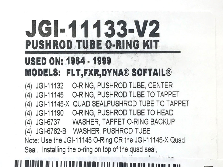 Push Rod Tube O’Ring Kit. Fits Big Twin 1984-1999 & Sportster 1986-1990. – James Gaskets Inc