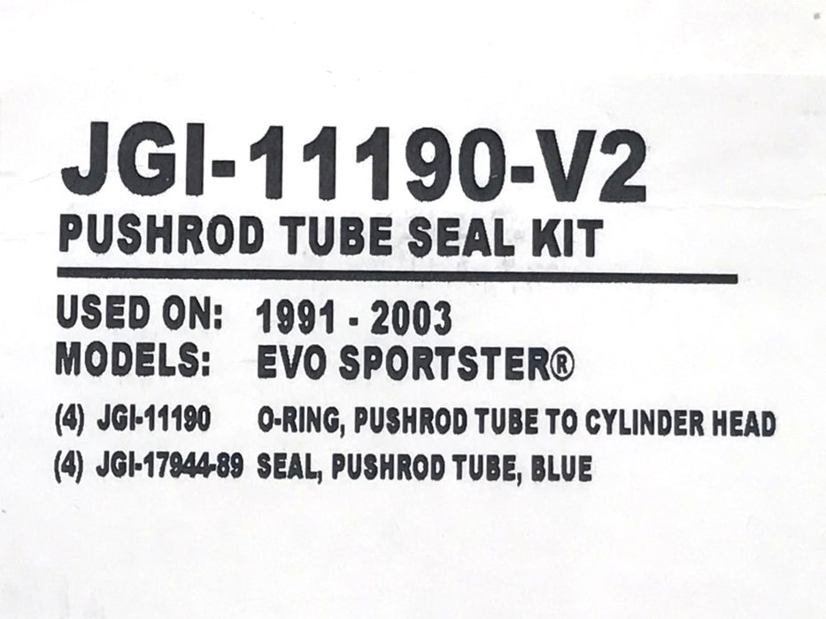 Push Rod Tube O'Ring Kit. Fits Sportster 1991-2003.