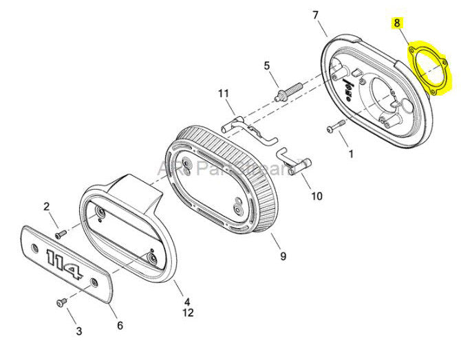Air Filter Backplate Gasket - Pack of 5. Fits Milwaukee-Eight 2017up with Ventilator Air Filter Assembly.