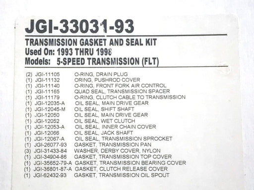 Transmission Gasket Kit. Fits Touring 1993-1998.