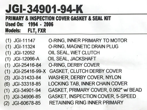 Primary Cover Gasket Kit. Fits FXR & Touring 1994-2006.