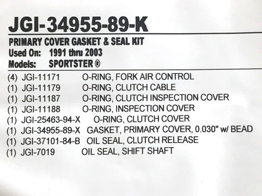 Primary Cover Gasket Kit. Fits Sportster 1991-2003.
