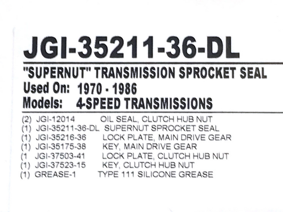 James Gaskets - Transmission Super Nut Seal. Fits 4Spd Big Twin 1970-1986.