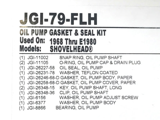Oil Pump Gasket Kit. Fits Big Twin 1968-1980.