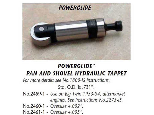 +.005in. Hydraulic Tappet. Fits Big Twin 1953-1984.