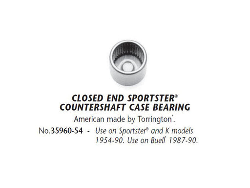Closed End Countershaft Case Bearing. Fits Sportster 1954-1990.