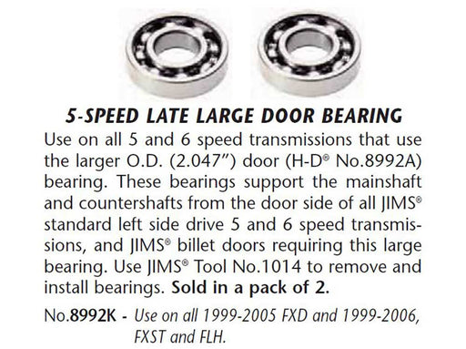 Transmission Trap Door Bearings. Fits 5Spd Twin Cam 1999-2006