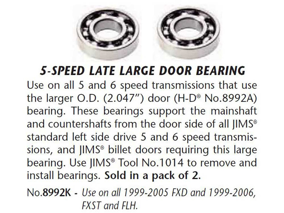 Transmission Trap Door Bearings. Fits 5Spd Twin Cam 1999-2006