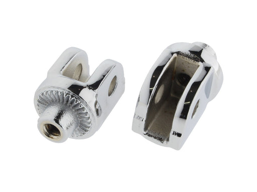 Front Splined Floorboard Mounts - Chrome. Fits Honda & Suzuki.