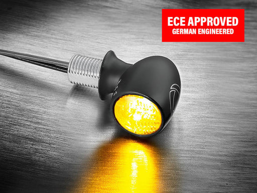 Atto Dark Mini LED Turn Signal - Black.
