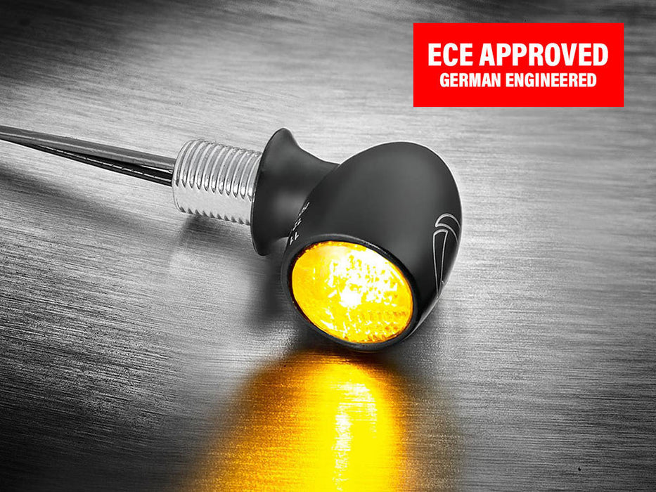 Atto Dark Mini LED Turn Signal - Black.