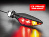 Rhombus S DF LED Right Hand Rear Turn Signal - Amber Turn - Red Run/Brake - Black.