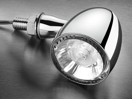 Bullet 1000 PL LED Turn Signal - Amber Turn - White Running Light - Chrome.