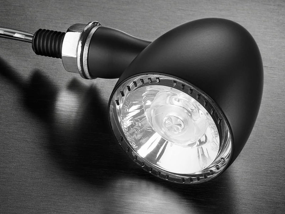 Bullet 1000 PL LED Turn Signal - Amber Turn - White Running Light - Black.