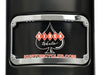 Curved Number Plate Frame with LED Lights - Chrome.