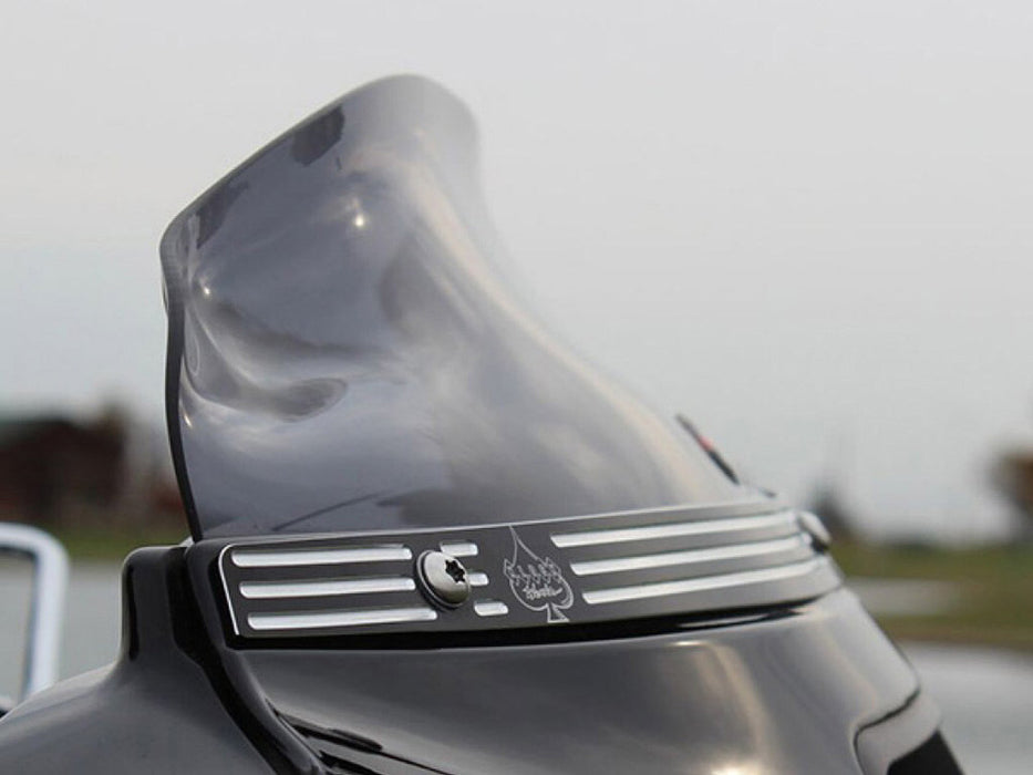 4in. Super Low Flare Windshield - Dark Smoke. Fits Electra Glide, Tri Glide & Street Glide 2014-2023