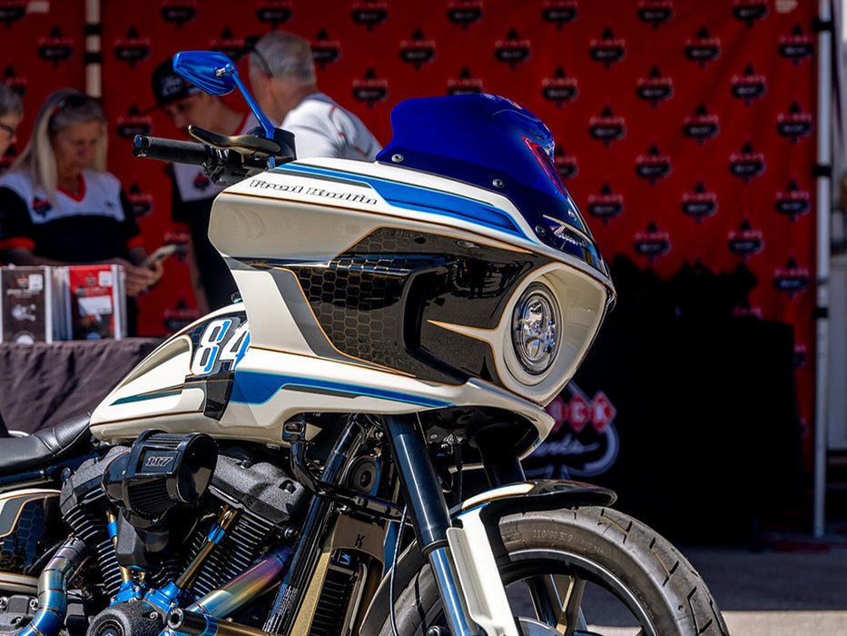 8in. Flare Kolor Windshield - Blue. Fits Low Rider ST 2022up